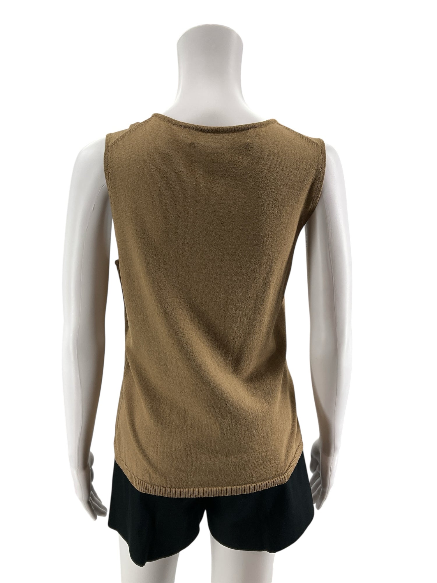 Josephine Chaus Petite Taupe Rayon Blend Sleeveless Knit Shell Top Size MP