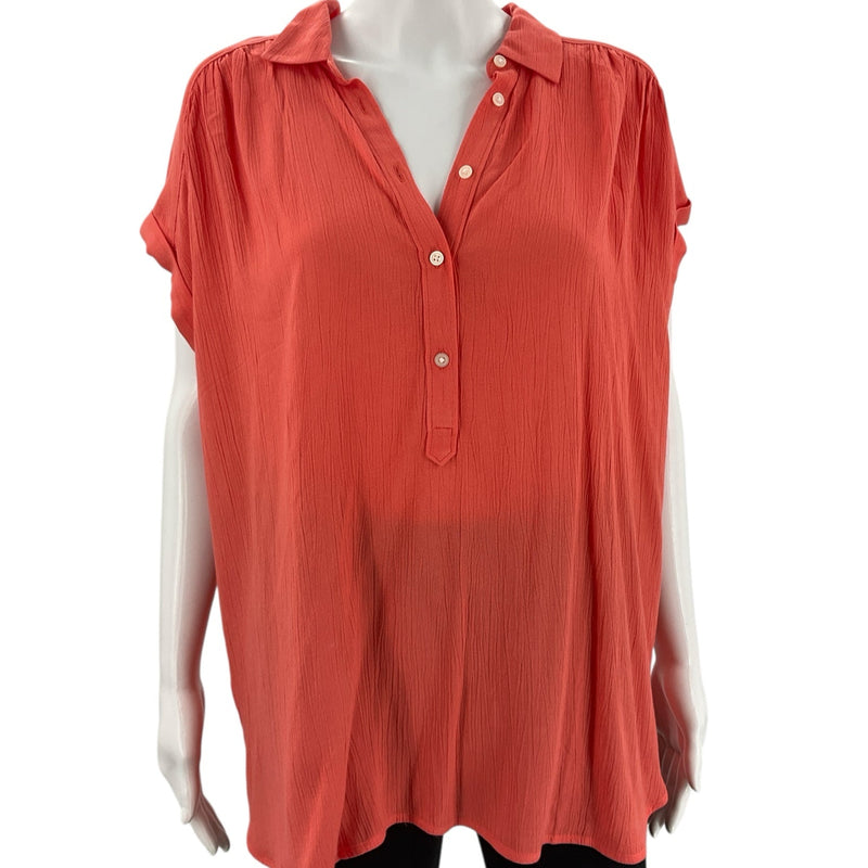 Loft Coral Solid Pre-Owned Ladies New With Tags Top - Size Large - Margaret’s Fine Consignment