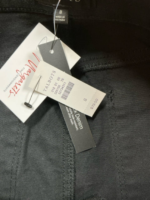 Talbots Flex Denim Performance Stretch Skirt Black Size 8