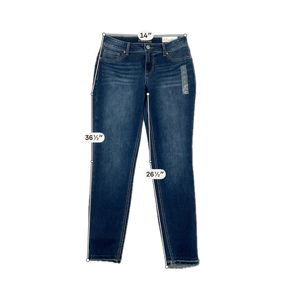 Maurices Mid Rise Skinny Ankle Jeans Raw Hem Dark Wash NWT Size Medium - ONLINE ONLY