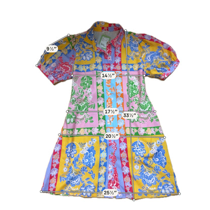 Jodifl Floral Patchwork Puff Sleeve Shirt Dress Size Small