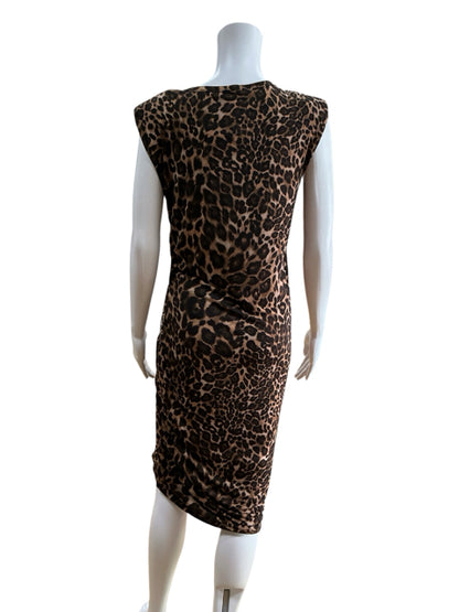 White House Black Market Leopard Print Sheath Dress Size Medium NWT