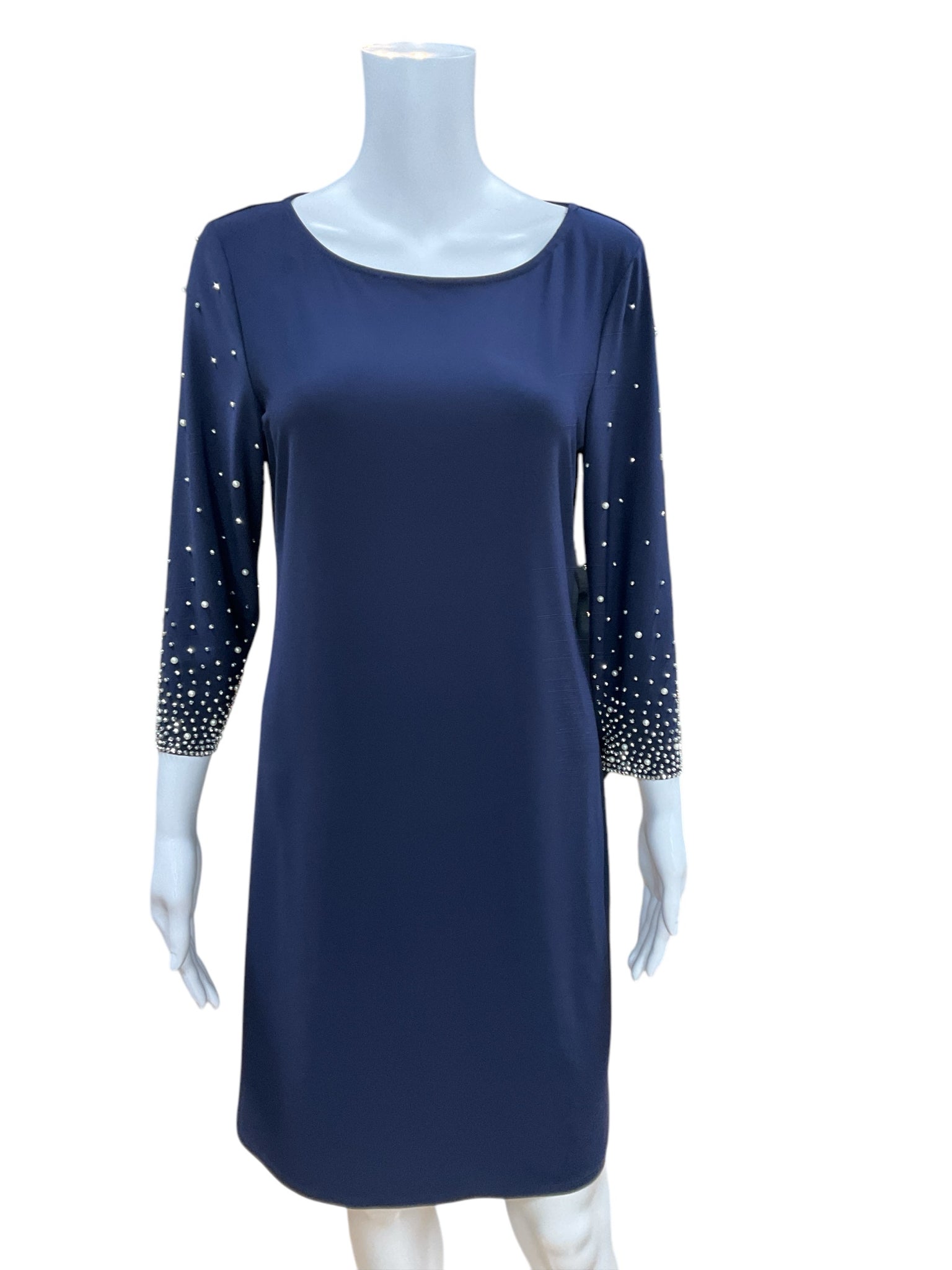 MSK Navy Pearls Dress Size Medium 