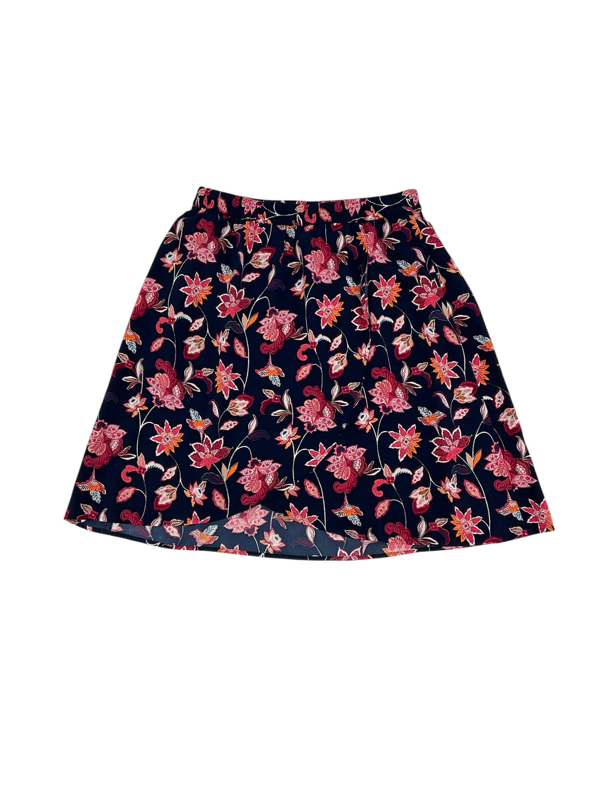 LOFT Outlet Floral A-Line Pull-On Skirt Navy Pink Size Small - ONLINE ONLY