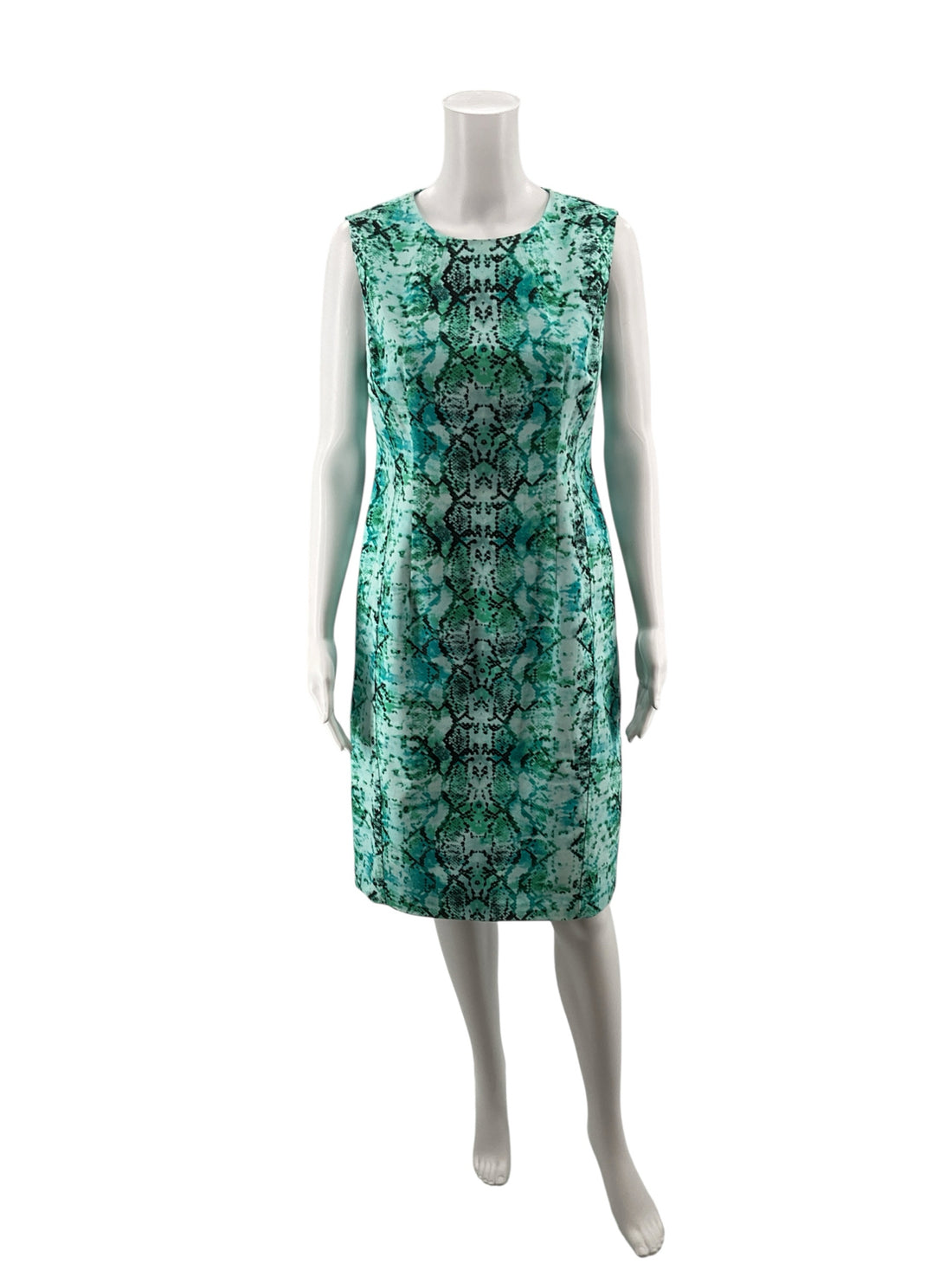 Liz Claiborne Teal Snake Pre-Owned Ladies Dress - Size 8