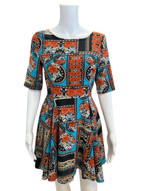 Minkpink Size Small Turquoise/Orange Floral Pre-Owned Ladies Dress