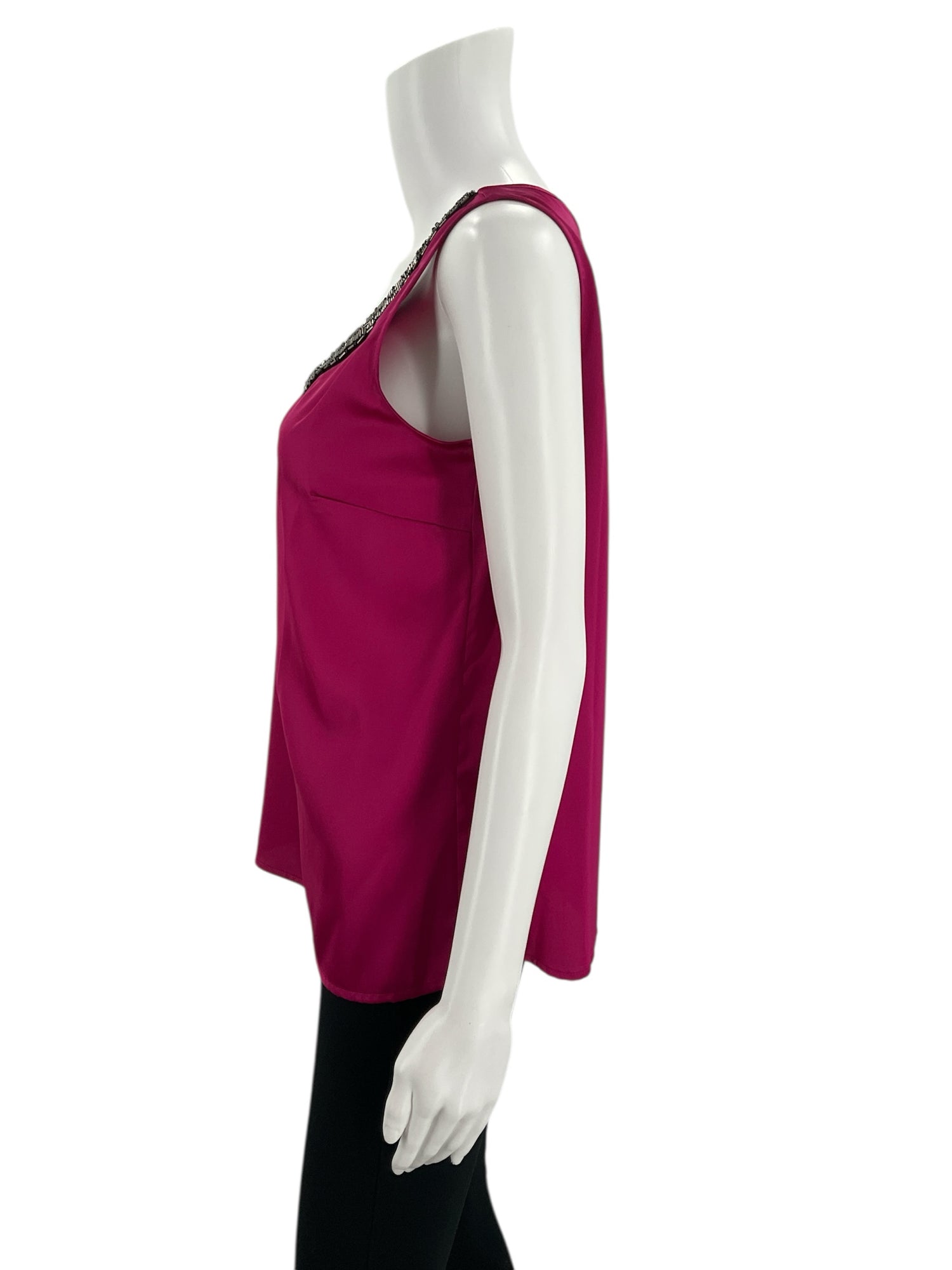 Anne Klein Fuschia Beaded Pre-Owned Ladies Top - Size Small - Margaret’s Fine Consignment