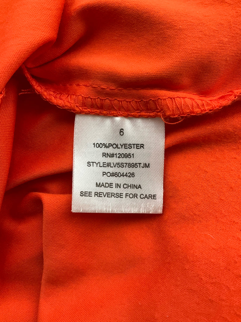 Olive & Oak Orange Print Pre-Owned Ladies Dress - Size 6