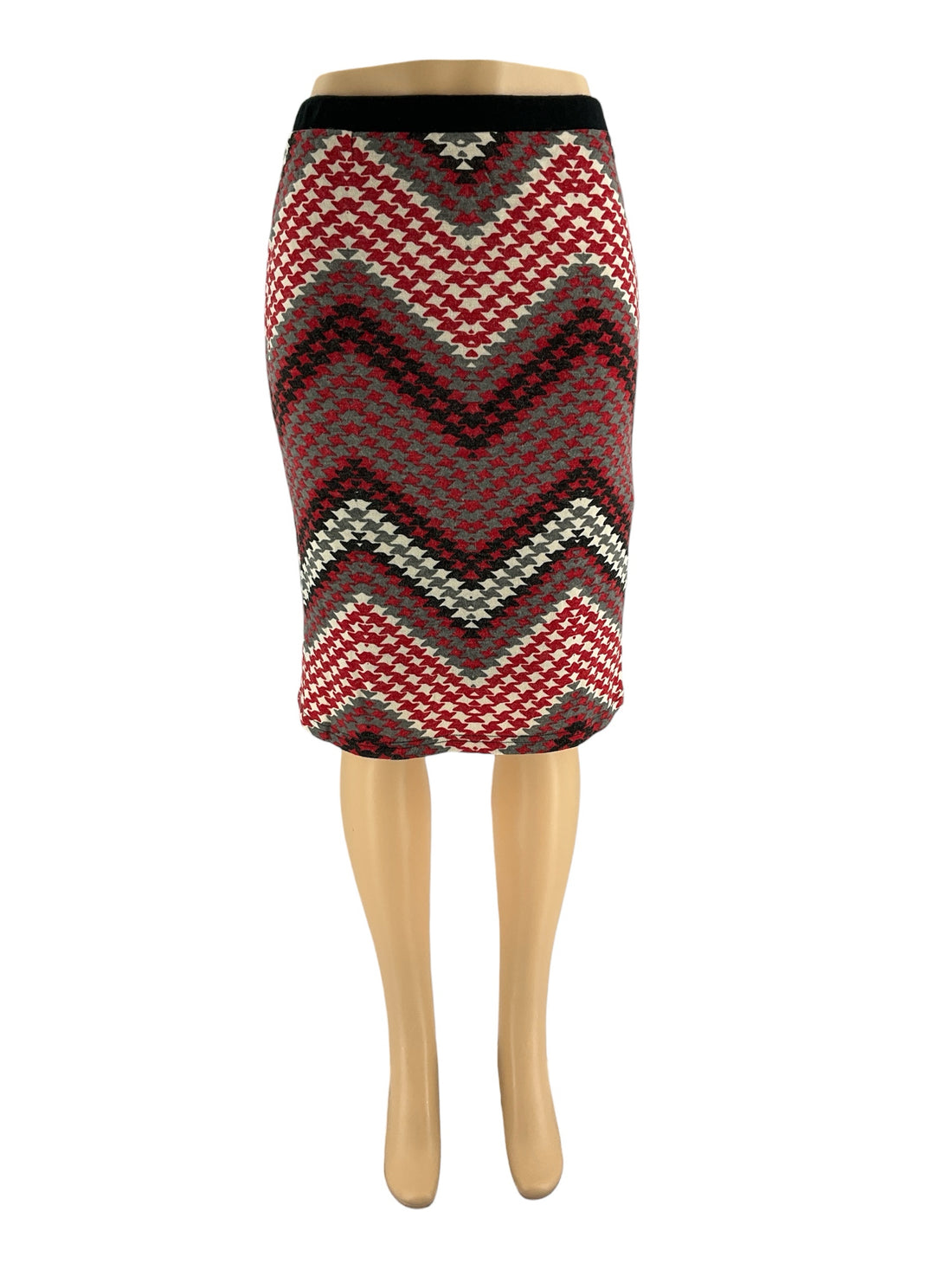 Aryeh Red/Black Print Pre-Owned Ladies New With Tags Skirt - Size Small