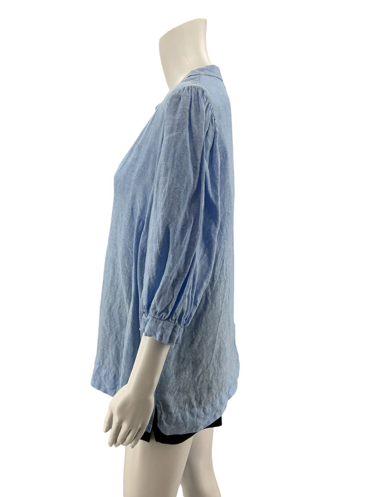 Lilly Pulitzer Tisbury Linen Popover Top Blue Grotto Size 14