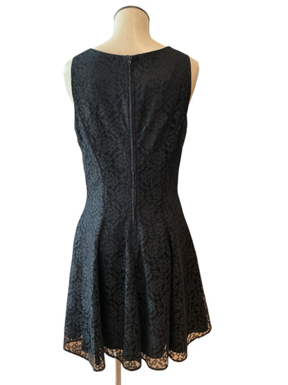 Rampage Black Floral Lace Fit &amp; Flare Sleeveless Dress Size 9