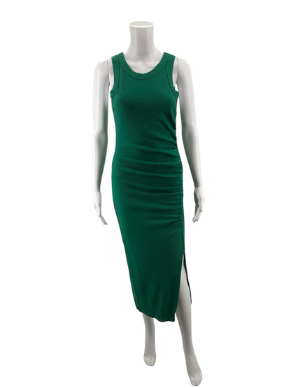 Michael Stars Shiloh Ribbed Sleeveless Maxi Dress Green Size Small