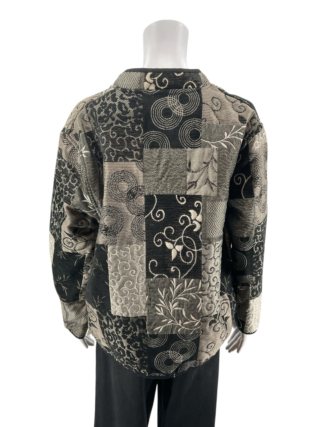 Bon Worth Black/Gray Print Pre-Owned Ladies Jacket - Size Medium Petite - Margaret’s Fine Consignment