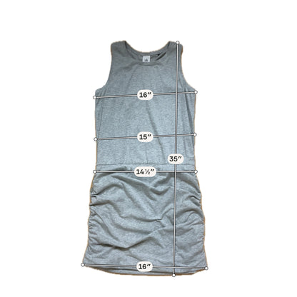 cabi Ruched Tank Dress Heather Gray Sleeveless Cotton Blend | Size Medium