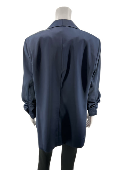 Bar III Navy Blue Ruched 3/4 Sleeve Open-Front Blazer Size XL