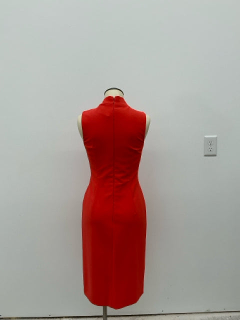 Antonio Melani Coral Red Ruffle Front Sheath Dress Size 2 - ONLINE ONLY