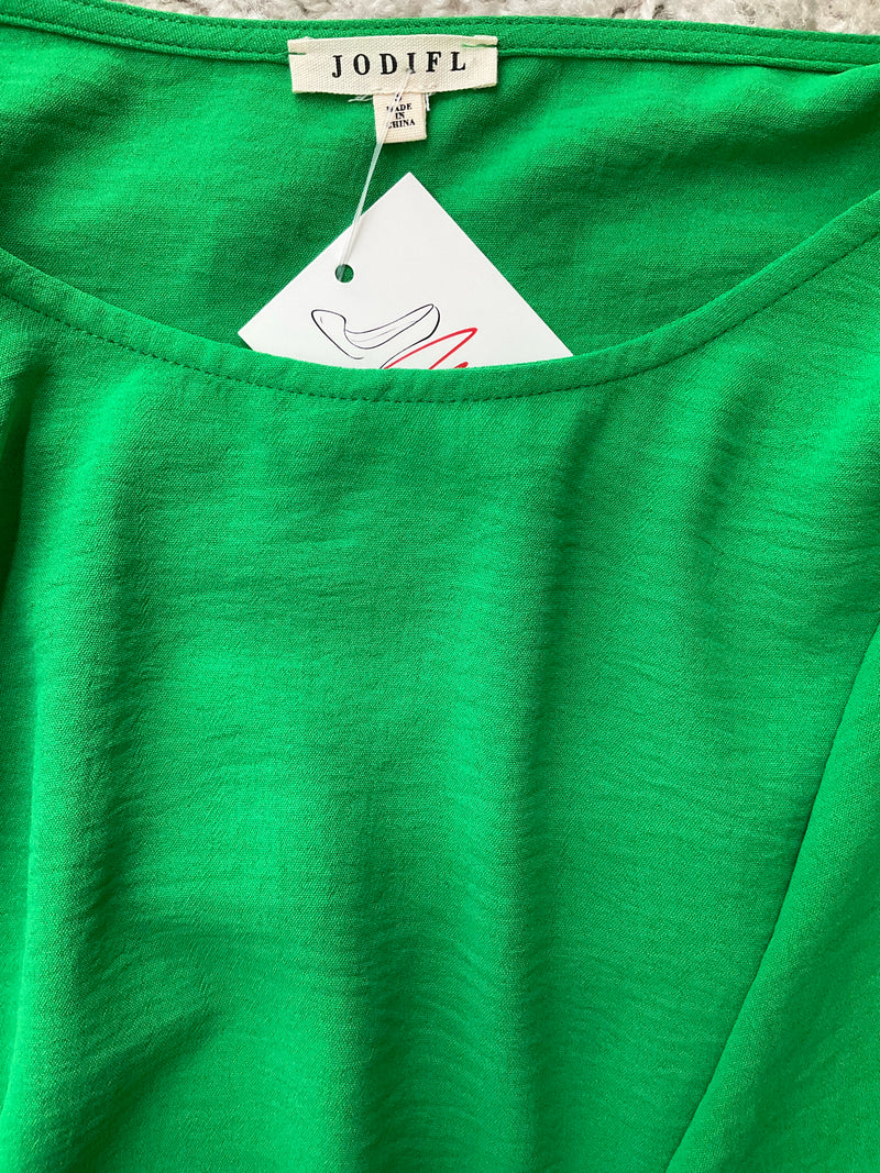 Jodifl Green Solid Pre-Owned Ladies Top - Size Small