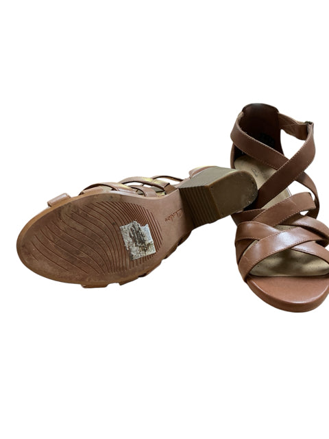 A New Day A New Day Ema Strappy Block Heel Sandals Womens Size 9 Tan Brown