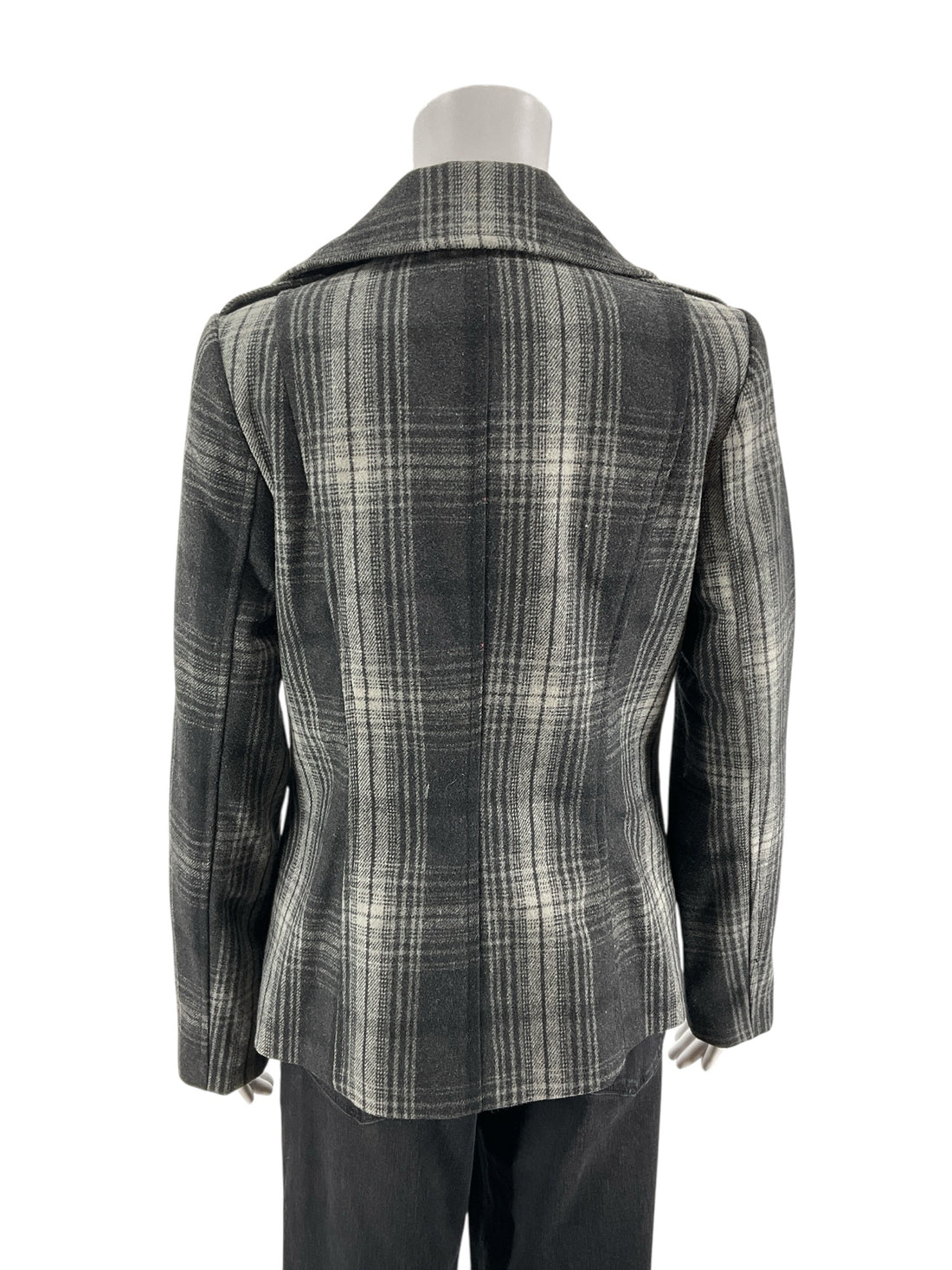Old Navy Gray Plaid Ladies Pre-Owned Coat - Size Small - Margaret’s Fine Consignment