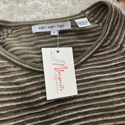 Eight Eight Eight Olive Stripe Pre-Owned Ladies Top - Size Small - Margaret’s Fine Consignment