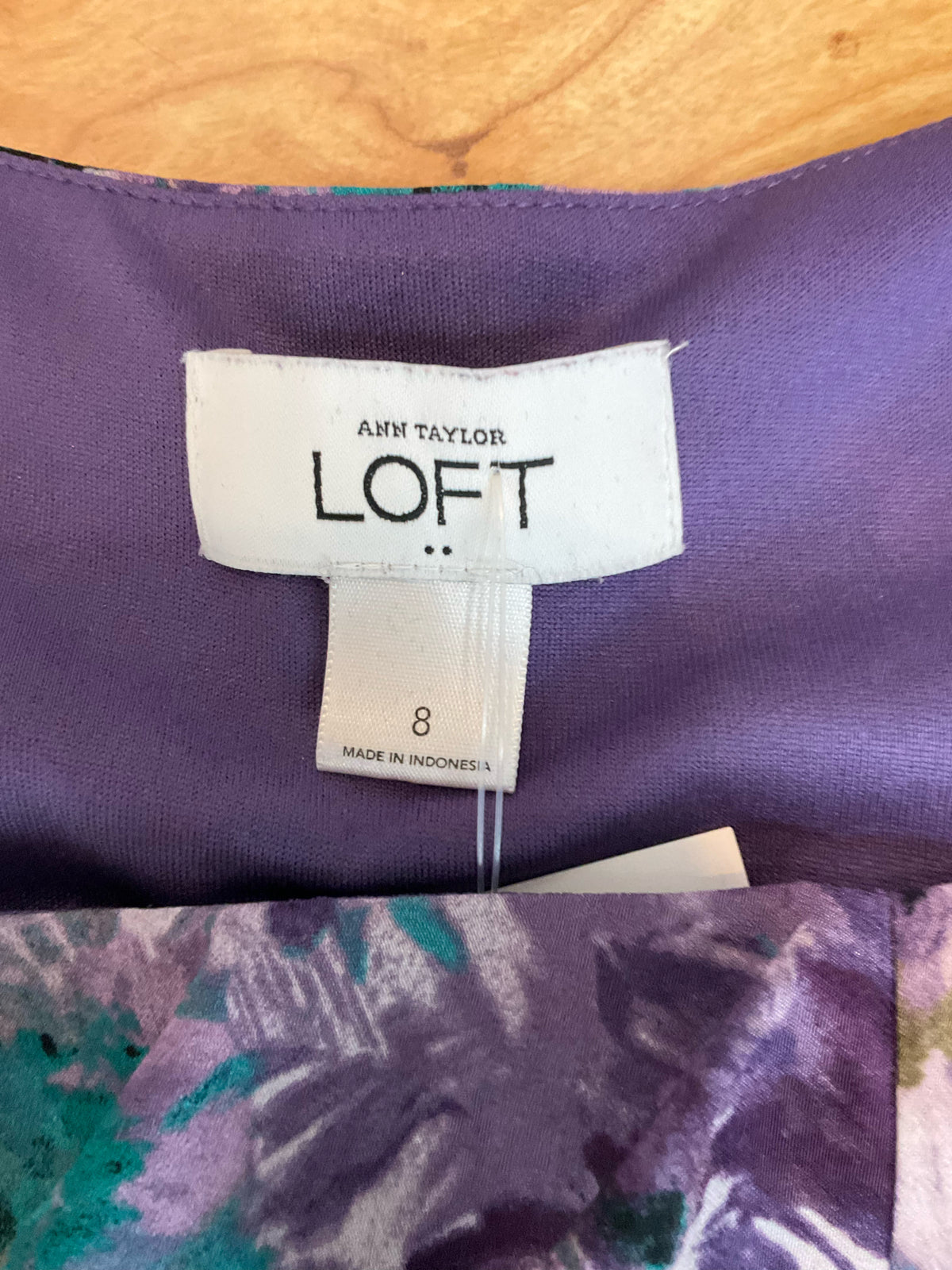 LOFT Ann Taylor Floral Tiered Ruffle Mini Dress Size 8 Teal Purple - ONLINE ONLY