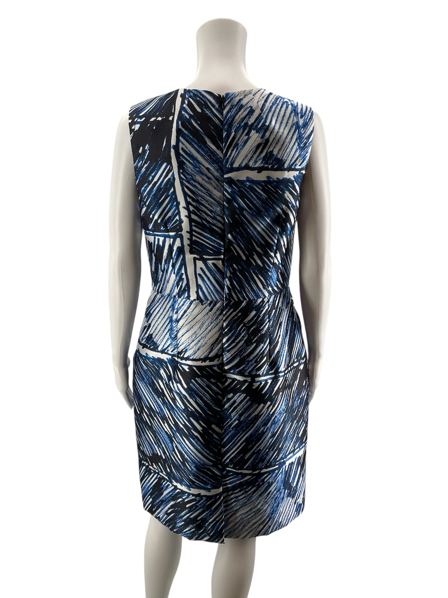 Milly Abstract Scribble Print Sheath Dress Made in USA Size 10