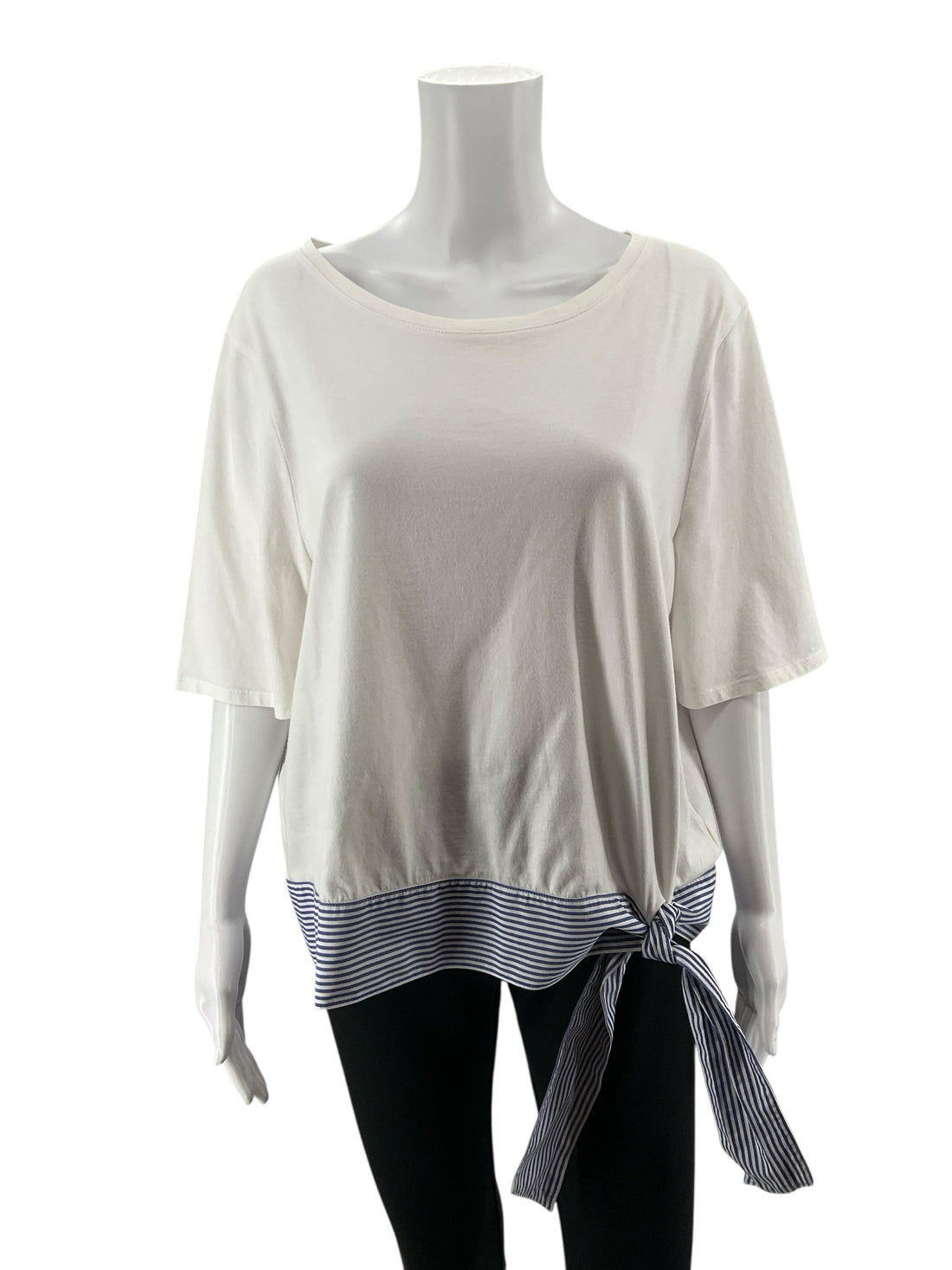 Talbots Size XL white/blue Stripe Pre-Owned Ladies Casual Top