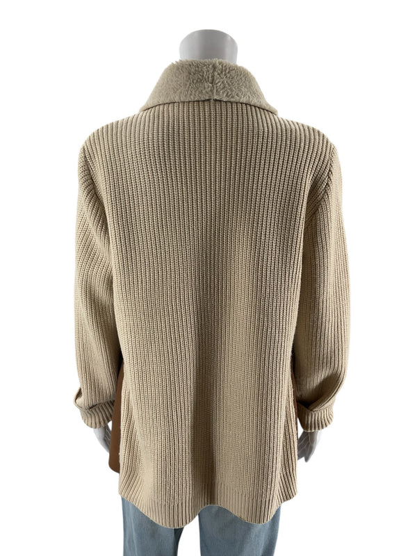 Moth Camel/Cream Solid Pre-Owned Ladies Shrug - Size Medium