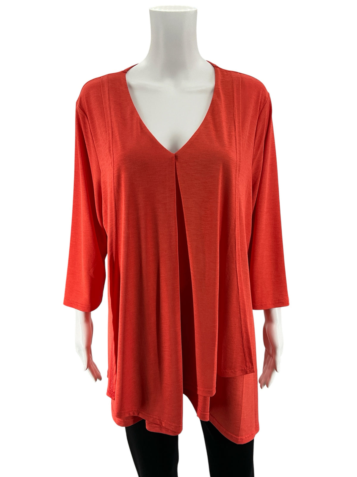 a.k.a.d (Alisha D) Orange Open Front Asymmetric Hem Cardigan Top Size XL - ONLINE ONLY