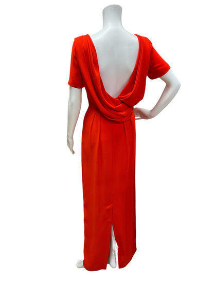 asos Size 2 Orange Maxi Pre-Owned Dress- Ladies