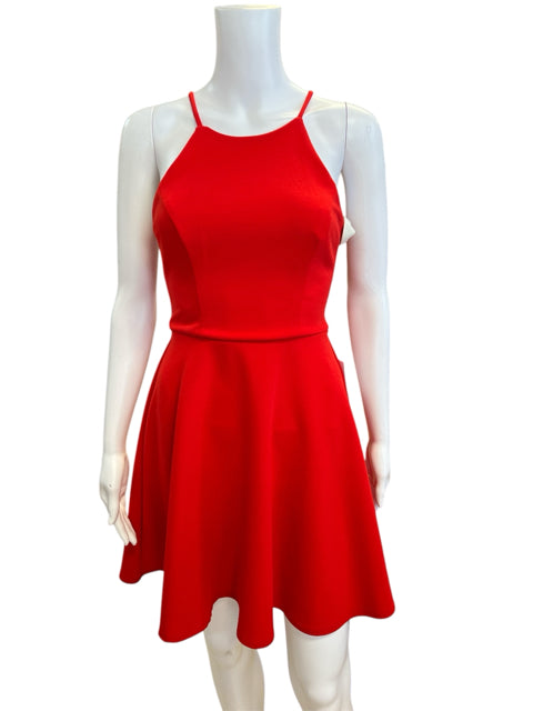 B Darlin Size 3/4 Red Solid Consignment Ladies Dress