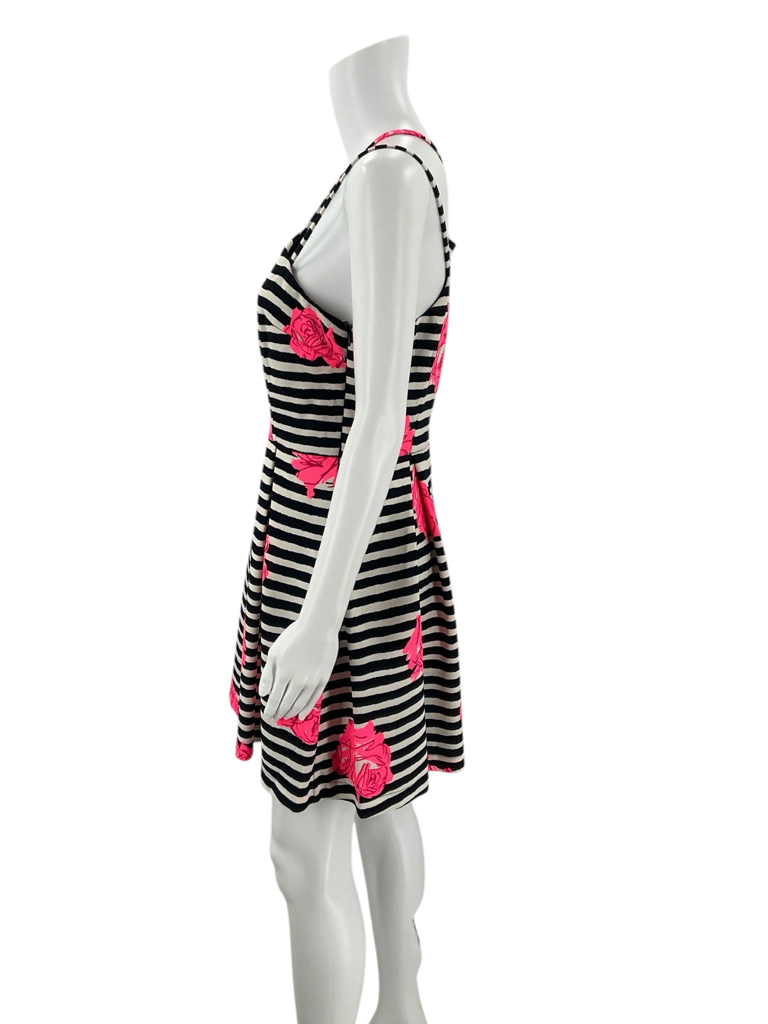 Katia White/Navy/Pink Floral Dress -  Size Large