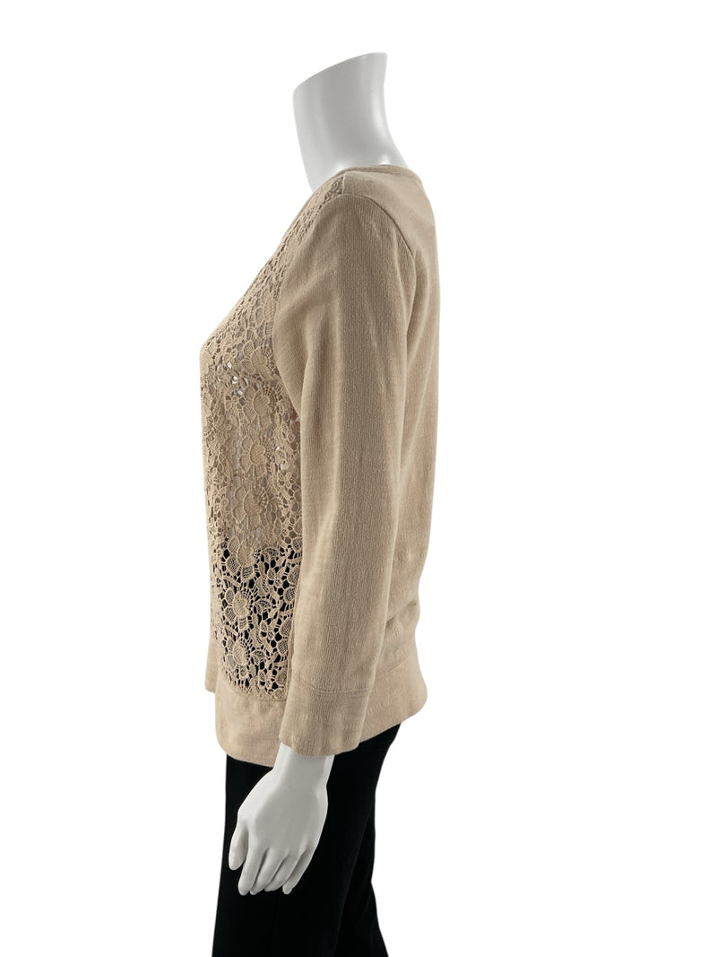 Loft Tan Lace Pre-Owned Ladies Top - Size XS
