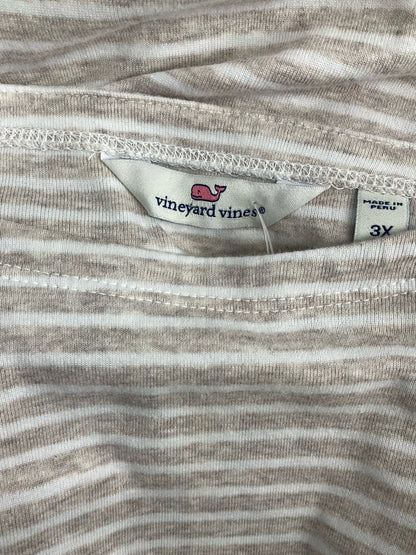 Vineyard Vines Tan/White Stripe Pre-Owned Ladies Top - Size 3X