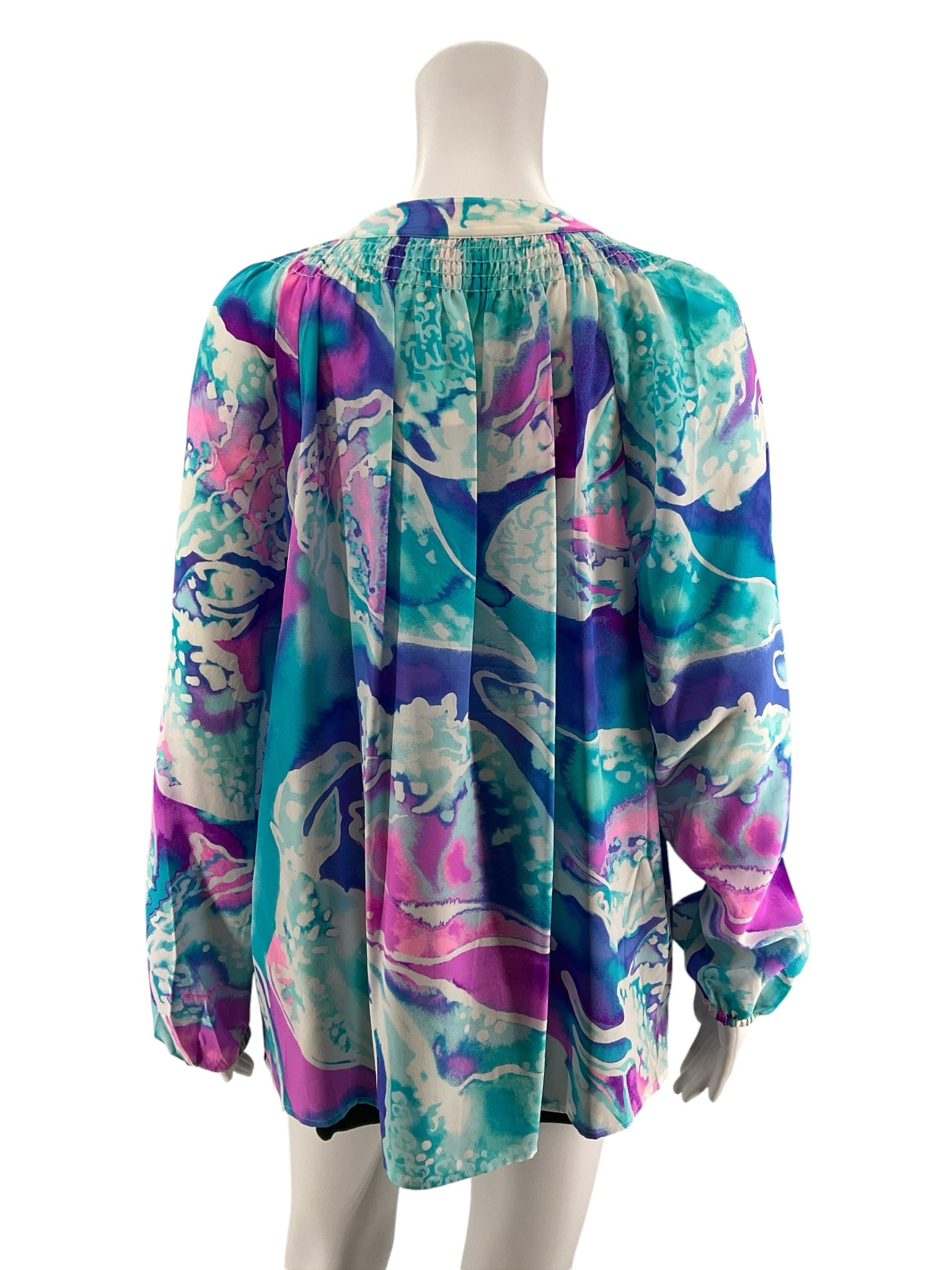 Lilly Pulitzer Elsa Silk Top La Playa Print Blouse Size Large