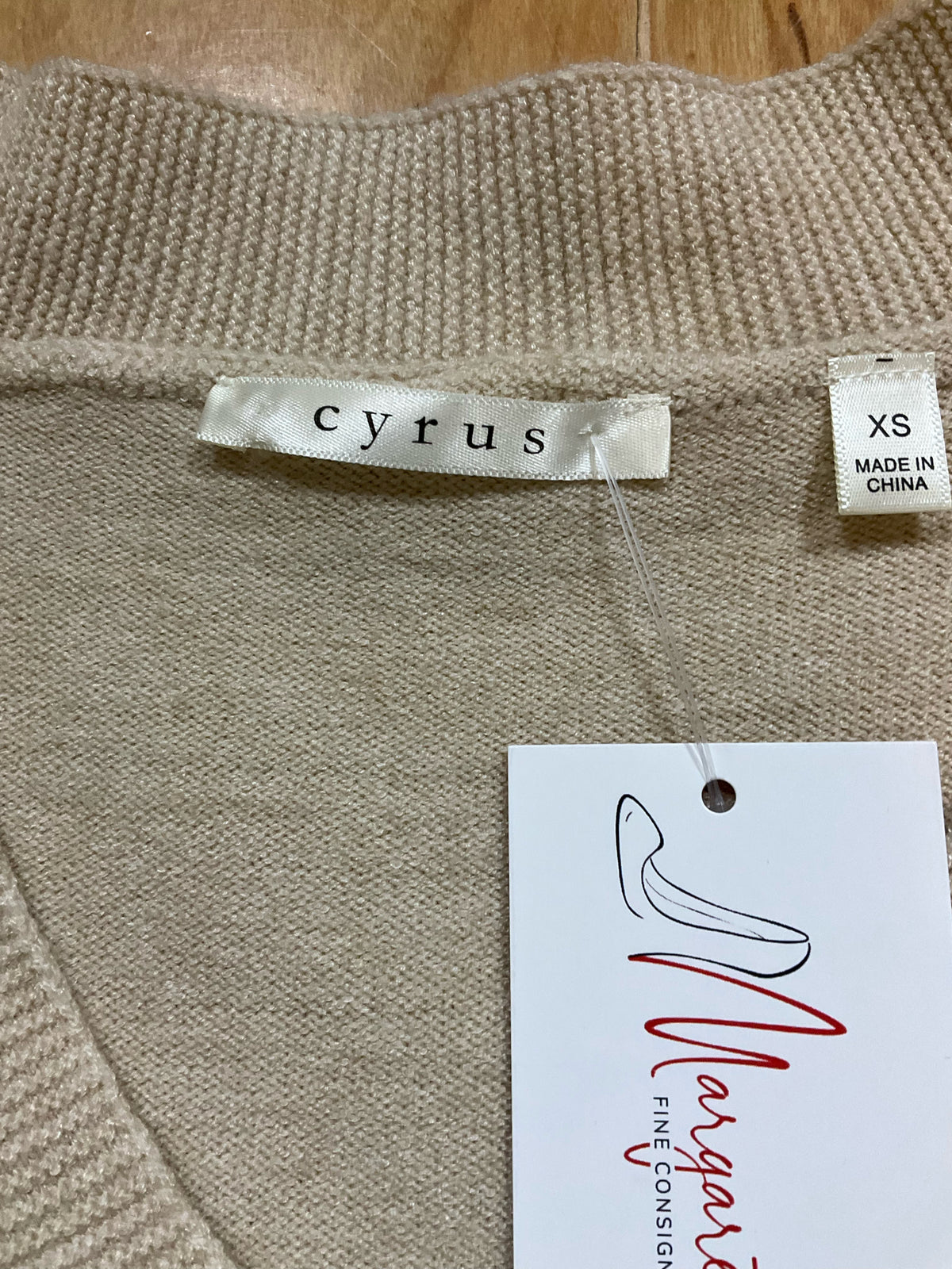 Cyrus V-Neck Cap Sleeve Sweater Vest Tan XS New With Tags