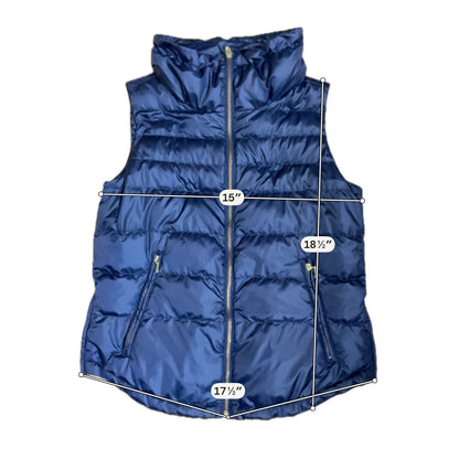 Lilly Pulitzer Hollie Reversible Down Puffer Vest Navy Blue Size Small