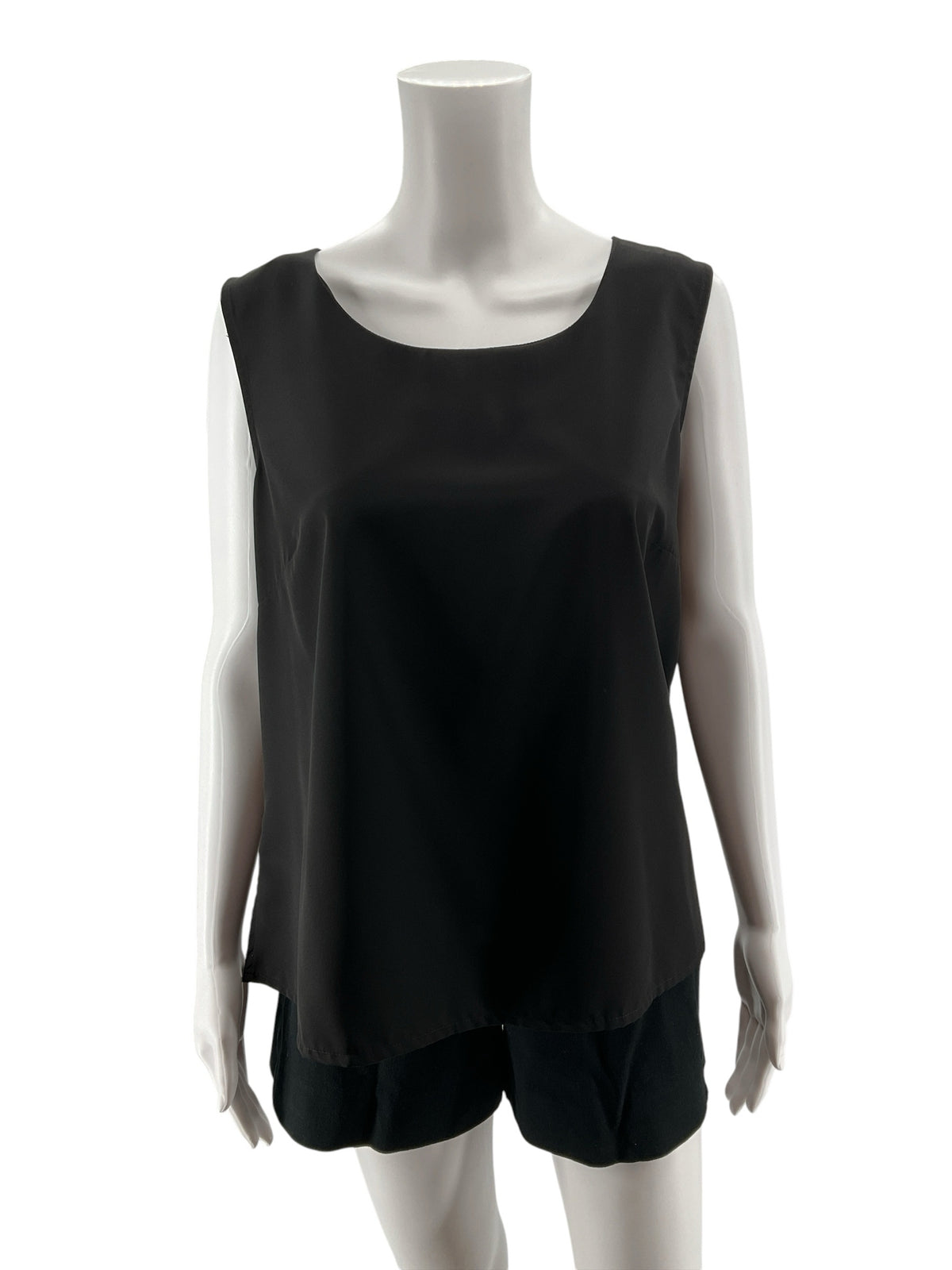 Notations Black Sleeveless Scoop Neck Keyhole Back Blouse Top Size XL