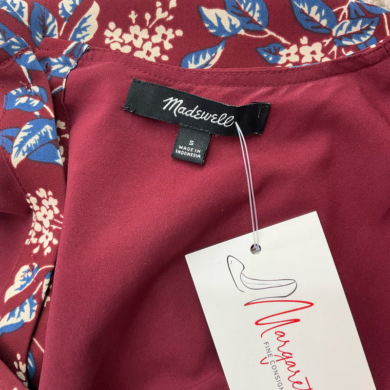 Madewell Maroon/Blue/Cream Floral Pre-Owned Ladies Dress - Size Small - Margaret’s Fine Consignment