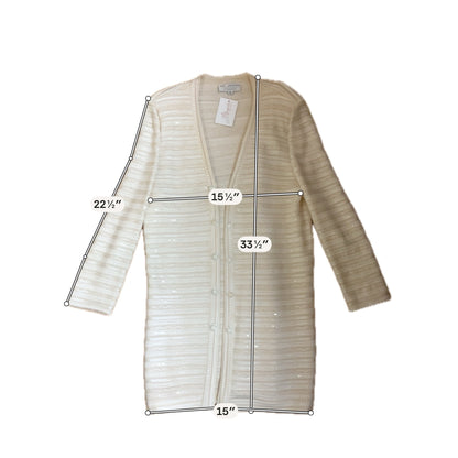 St. John Evening by Marie Gray Cream Sweaters St. John Evening Beaded Knit Cardigan Jacket Cream Size 12 | Marie Gray - Size 12