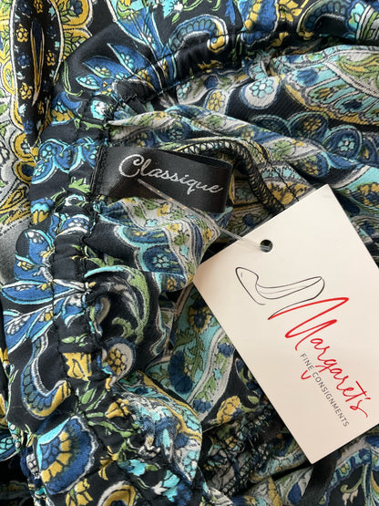 Classique Black/Blue Paisley Pre-Owned Ladies Dress - Size Small