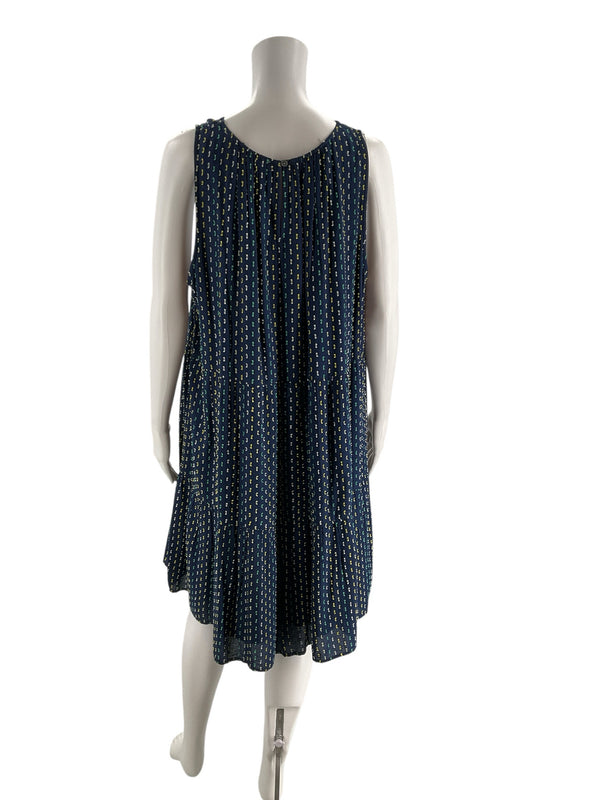 Loft Navy/Green/Yellow Pre-Owned Ladies Dress - Size XL