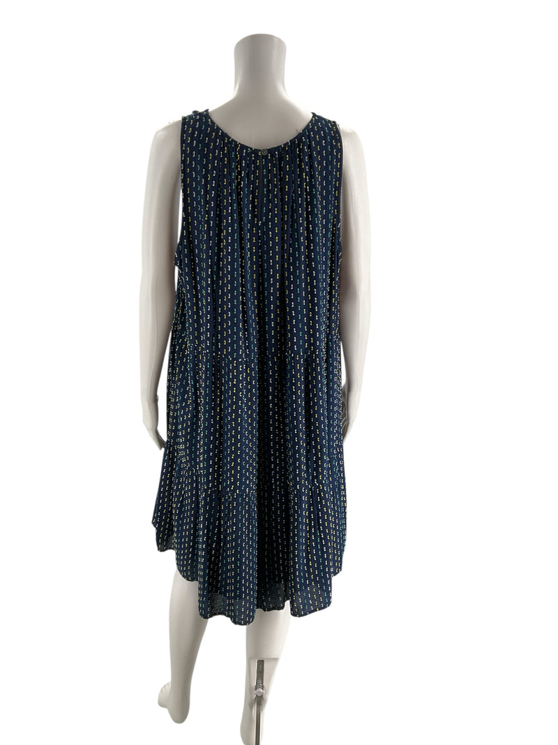 Loft Navy/Green/Yellow Pre-Owned Ladies Dress - Size XL