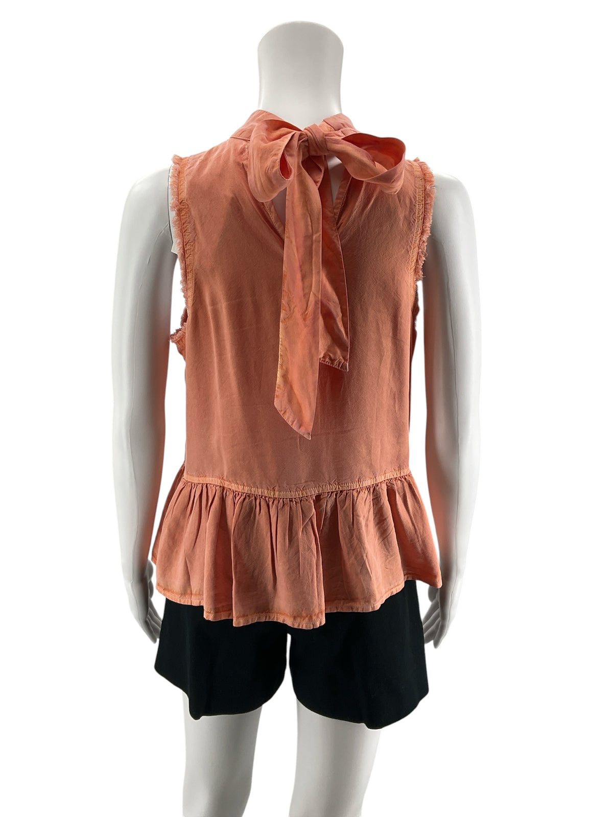 Cloth &amp; Stone Sula Tencel Tie-Back Peplum Tank Top XS Burnt Orange - ONLINE ONLY