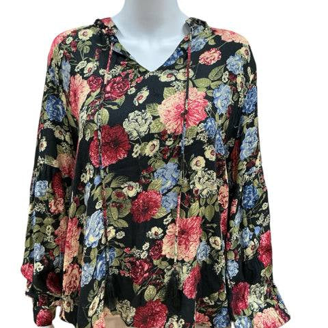 Seven Black/Blue/Maroon Pre-Owned Ladies Top - Size Medium - Margaret’s Fine Consignment