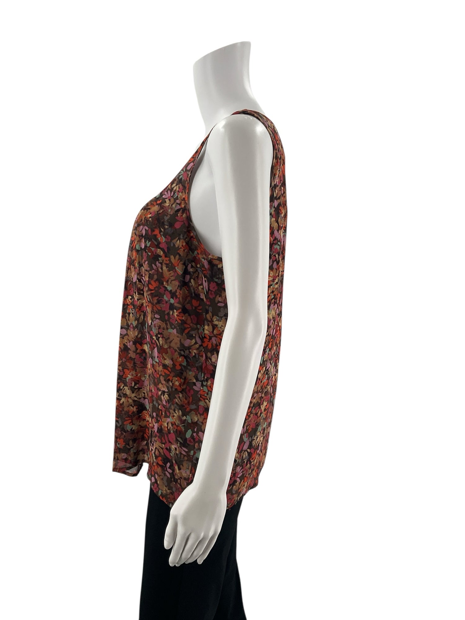 J Crew Brown/Multi Floral Top - Size Small