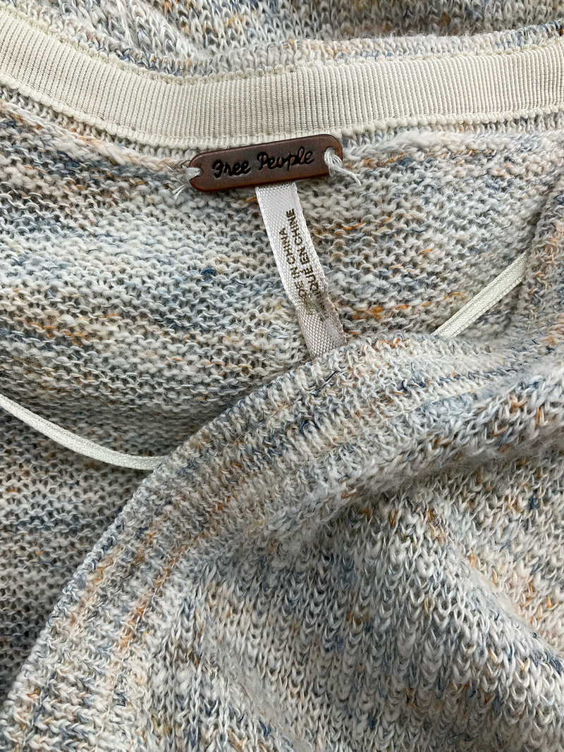 Free People Cream/Blue/Orange Heathered Pre-Owned Ladies Top - Size Large