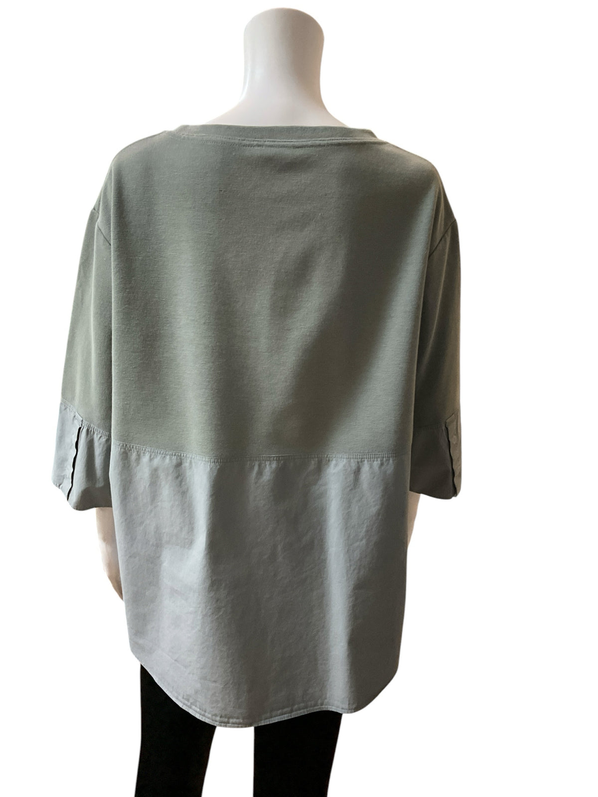 COS Minimalist 3/4 Sleeve Top Sage Green | Size Medium