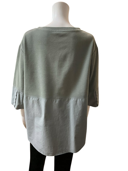 COS Minimalist 3/4 Sleeve Top Sage Green | Size Medium