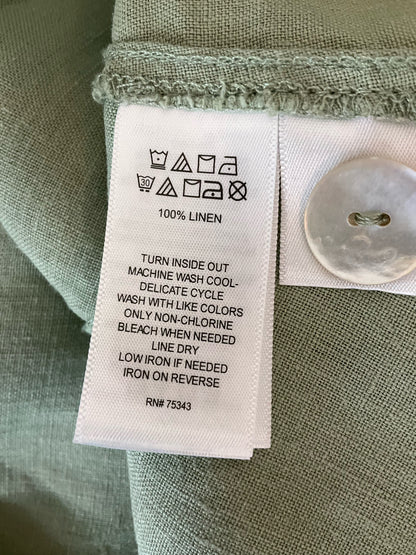 Rachel Zoe sage Midi Suzette 100% Linen Button-Front Midi Dress Sage Green XS - Size XS
